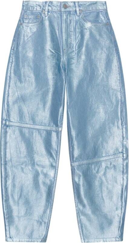 Ganni Blauwe Folie Stary Jeans Must-Have voor Jouw Garderobe Blue Dames