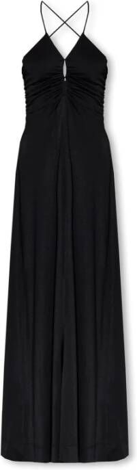 Ganni Maxi-jurk met blote schouders Zwart Dames