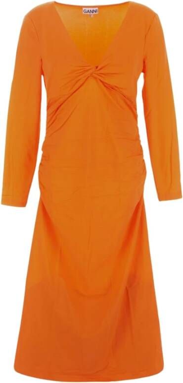 Ganni Midi Dresses Oranje Dames
