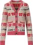 Ganni Intarsia-Gebreide Logo Cardigan in MultiColour Meerkleurig Dames - Thumbnail 3