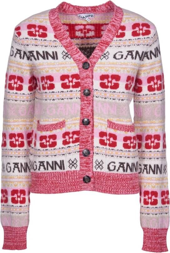 Ganni MultiColour Sweaters met Pinafore Metal Breedte Meerkleurig Dames