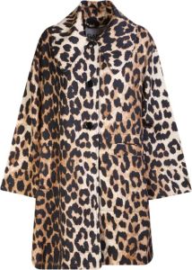 Ganni Oversized design jacket with leopard print by Beige Dames
