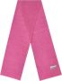 Ganni Wollen Gebreide Sjaal met Logo Patch Pink Dames - Thumbnail 6
