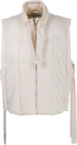 Ganni Shiny Puff Oversized Vest Beige Dames