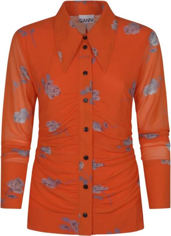 Ganni Shirts Oranje Dames