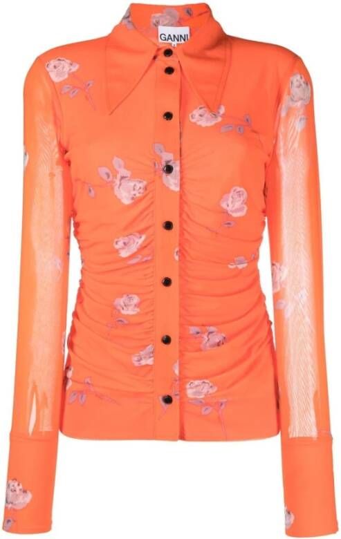 Ganni Shirts Oranje Dames