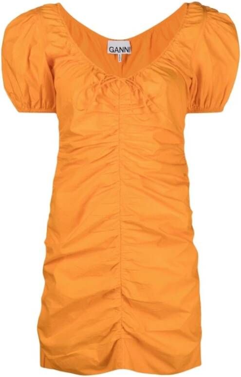 Ganni Short Dresses Oranje Dames