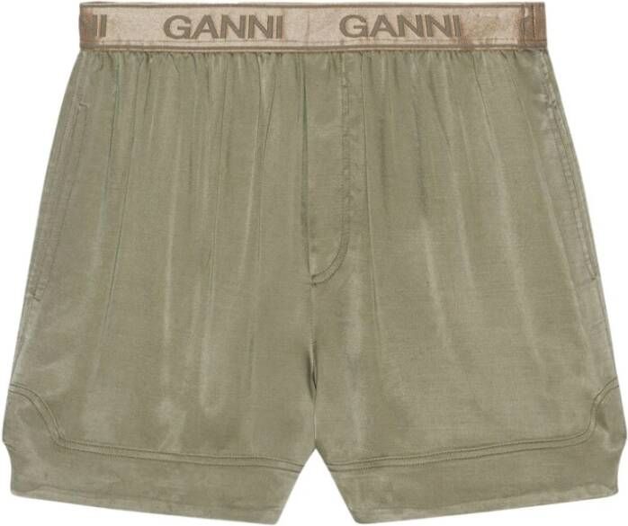 Ganni Short Shorts Groen Dames