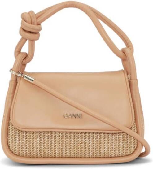 Ganni Knot schoudertas Beige Dames