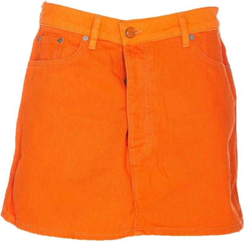 Ganni Skirts Orange Oranje Dames