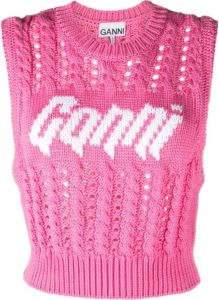 Ganni Sleeveless Knitwear Roze Dames