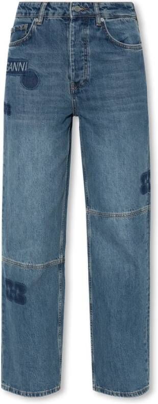 Ganni Straight leg jeans Blauw Dames