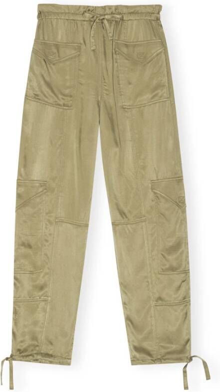 Ganni Straight Trousers Groen Dames
