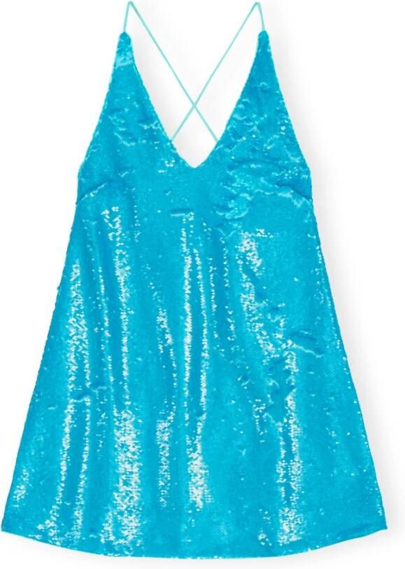 Ganni Summer Dresses Blauw Dames