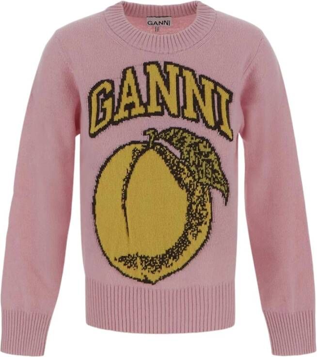 Ganni Sweatshirt Roze Dames
