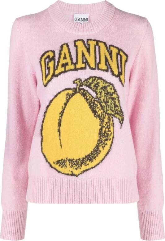 Ganni Sweatshirt Roze Dames