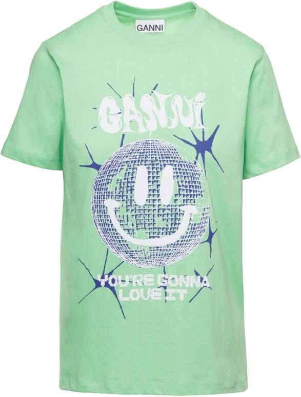 Ganni T-shirt Groen Dames