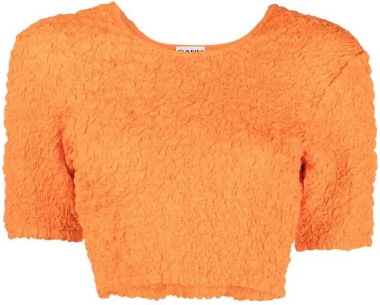Ganni T-shirt Oranje Dames