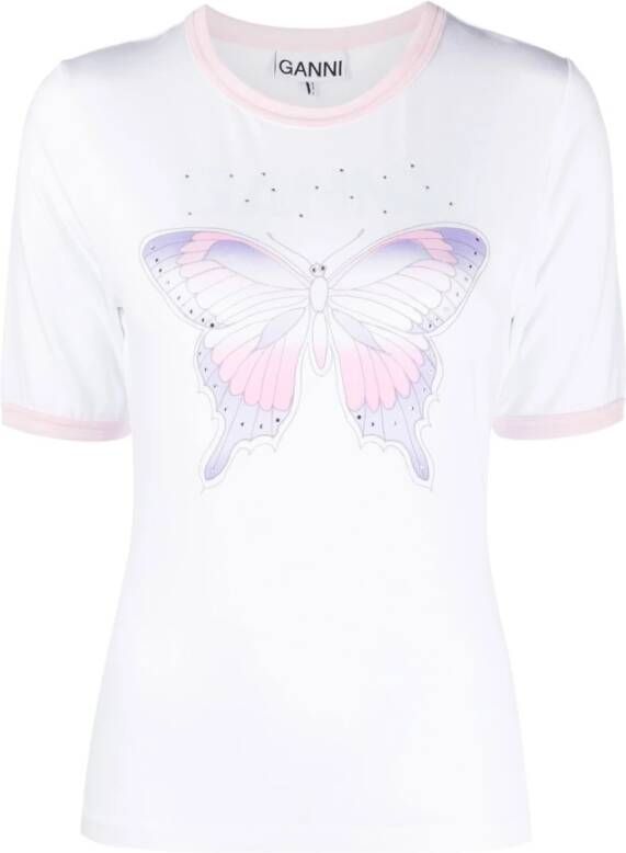 Ganni T-shirt White Dames