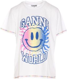Ganni T-shirts and Polos White Wit Dames