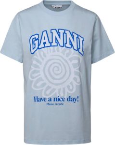 Ganni T-Shirts Blauw Dames