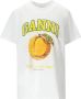 Ganni Ontspannen T-shirt in perzikkleur White Dames - Thumbnail 1