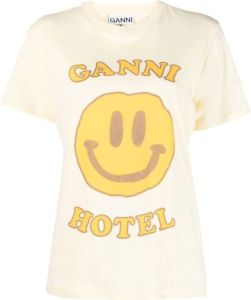 Ganni T3224 T-Shirts Beige Dames