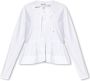 Ganni Katoenen Poplin Strik Peplum Blouse White Dames - Thumbnail 1