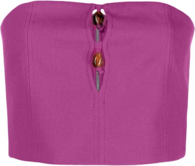 Ganni Zomerse mouwloze top met smock achterkant en cut-out details Pink Dames