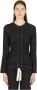 Ganni Ruched Jacquard Blouse Black Dames - Thumbnail 3