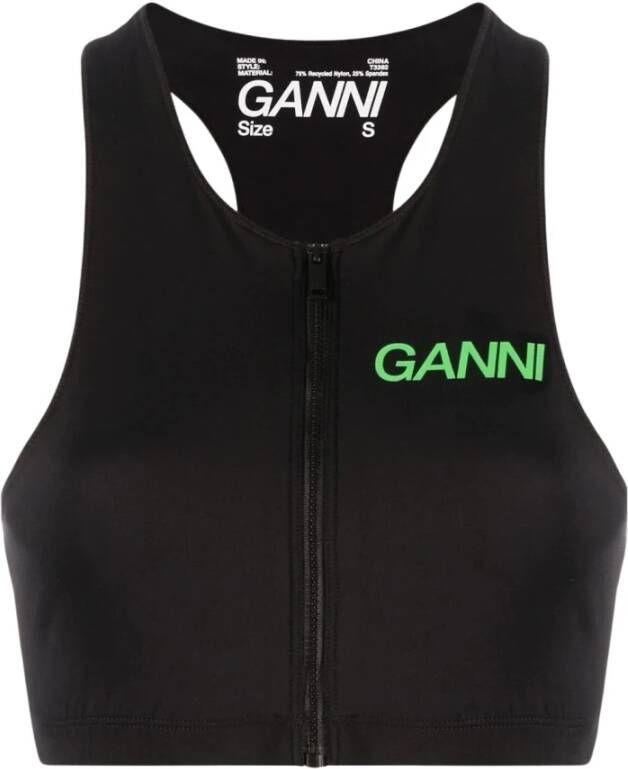 Ganni Training T-Shirts Zwart Dames