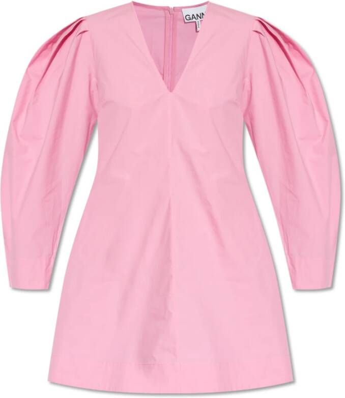 Ganni V-hals jurk Roze Dames
