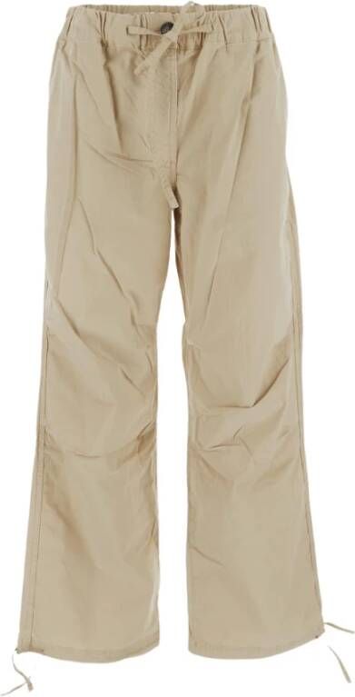 Ganni Wide Trousers Beige Dames