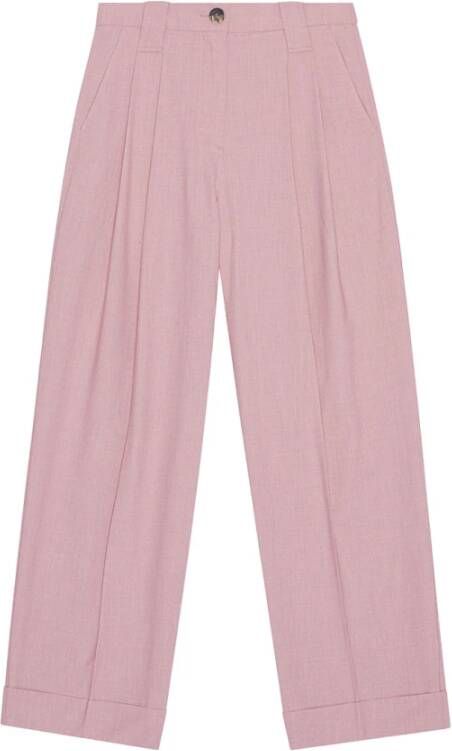 Ganni Wide Trousers Pink Dames