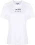 Ganni Monochrome Katoenen T-shirt met Geribbelde Ronde Hals White Dames - Thumbnail 1