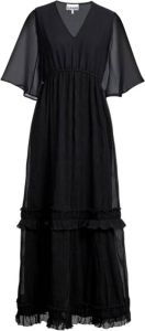 Ganni Zwarte jurk met kanten details Zwart Dames