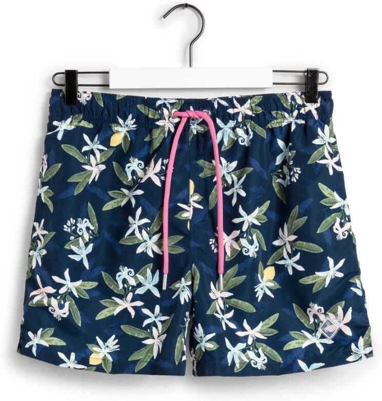 Gant Marine Lemon Flower Swim Shorts Blue Heren