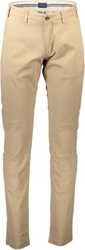Gant Klassieke Slim Fit Beige Katoenen Broek Beige Heren
