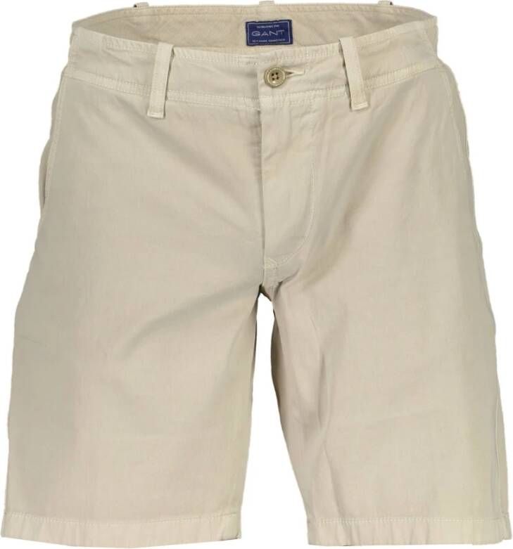 Gant Organische Beige Katoenen Bermuda Jeans Beige Heren