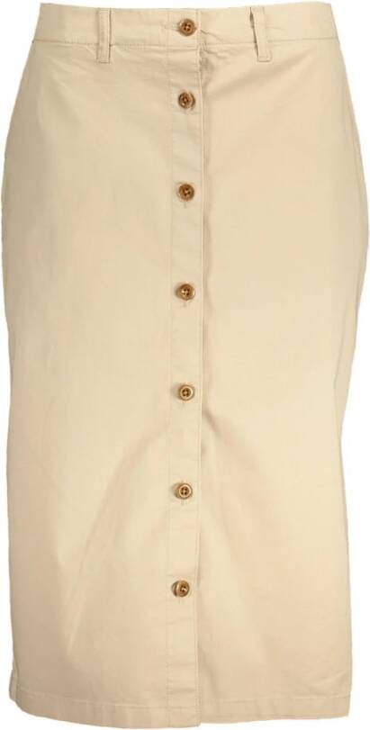Gant Beige Katoenen Rok met Zakken en Knopen Beige Dames