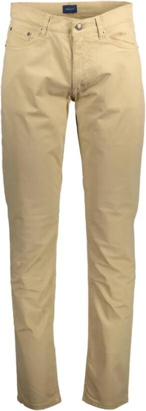 Gant Beige Slim Fit Broek Heren Beige Heren