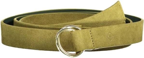Gant Groene Leren Riem met Metalen Logo Gesp Green Unisex