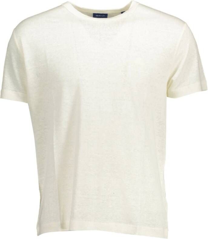 Gant Geborduurd Biologisch Katoenen T-shirt White Dames