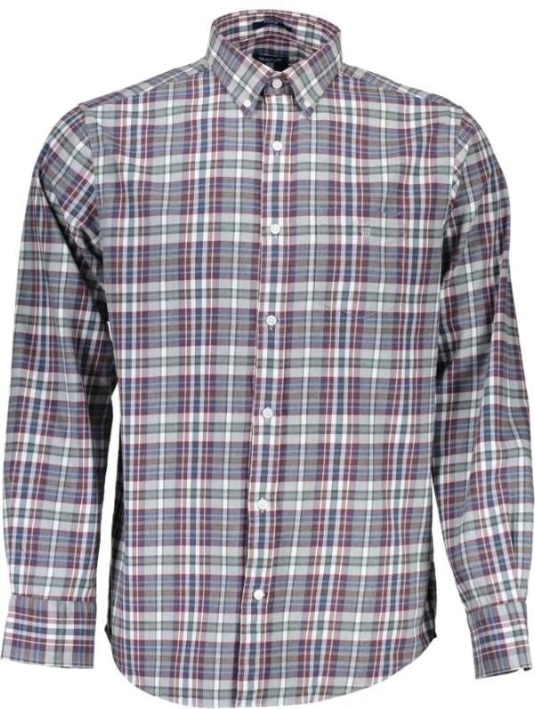 Gant Klassiek Blauw Katoenen Overhemd met Lange Mouwen Multicolor Heren