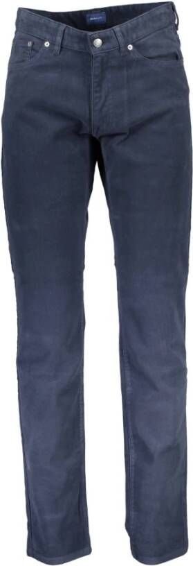 Gant Blauwe Katoenen Jeans Broek Upgrade Je Garderobe met Stijlvolle Straight Broeken voor nen Blue