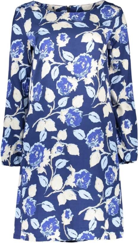 Gant Blauwe Korte Jurk met Lange Mouwen Blauw Dames