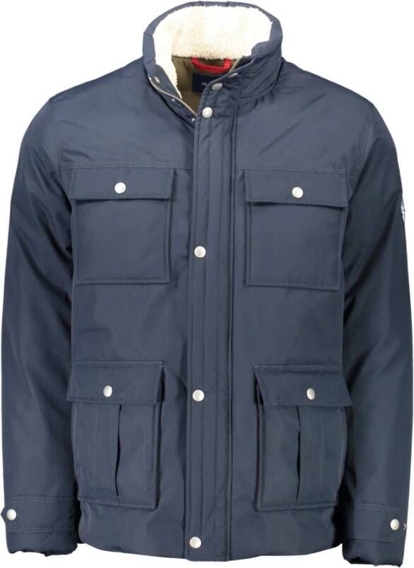 Gant Blauwe Polyester Jas met Zakken Blauw Heren
