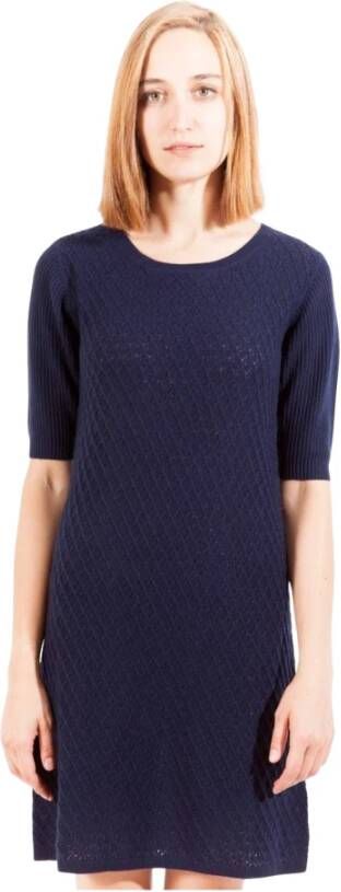 Gant Blauwe Wol en Kasjmier Korte Jurk Blue Dames