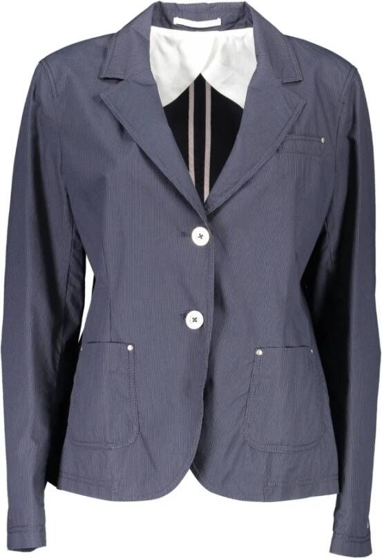 Gant Tijdloze Blauwe Katoenen Jas met Klassieke Uitstraling Blue Dames