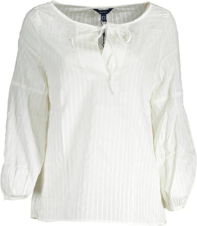 Gant Ele V-Neck Lace Sweater White Dames